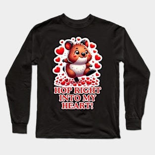 Cuddly Quokka Love: Heartwarming Hops Long Sleeve T-Shirt